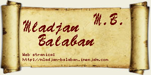 Mlađan Balaban vizit kartica